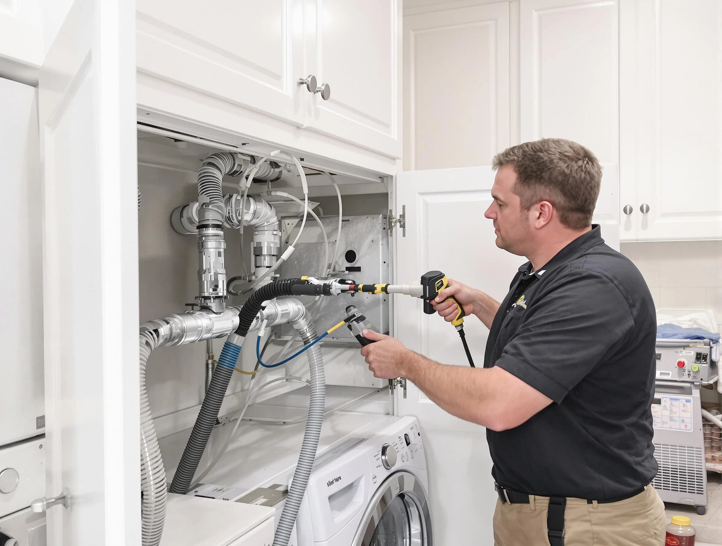 Chartiers Dryer Vent Cleaning professional removing severe blockage from a clogged dryer vent in Chartiers