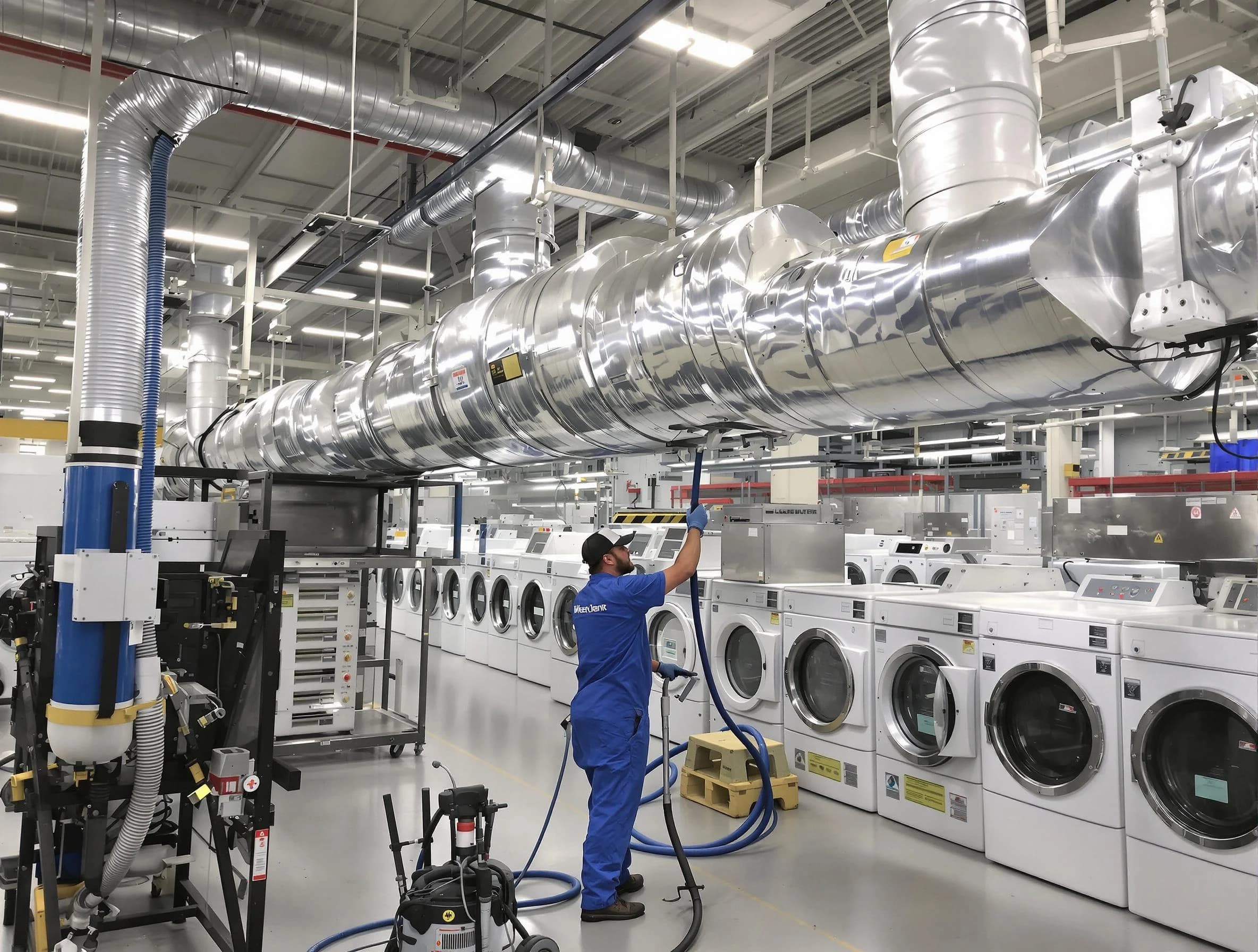 Chartiers Dryer Vent Cleaning team performing heavy-duty industrial dryer vent cleaning in Chartiers