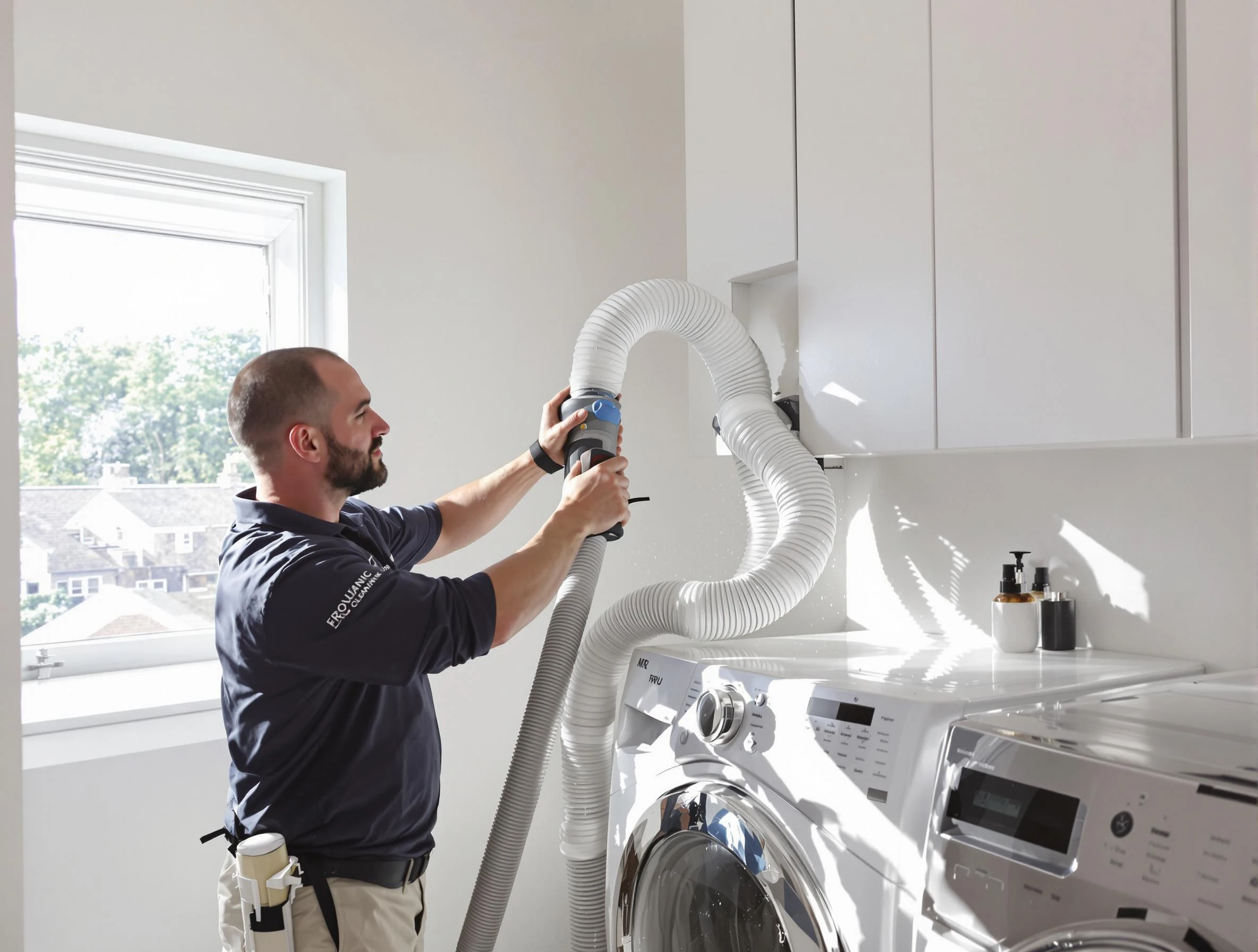Certified Chartiers Dryer Vent Cleaning technician performing dryer vent cleaning in Chartiers