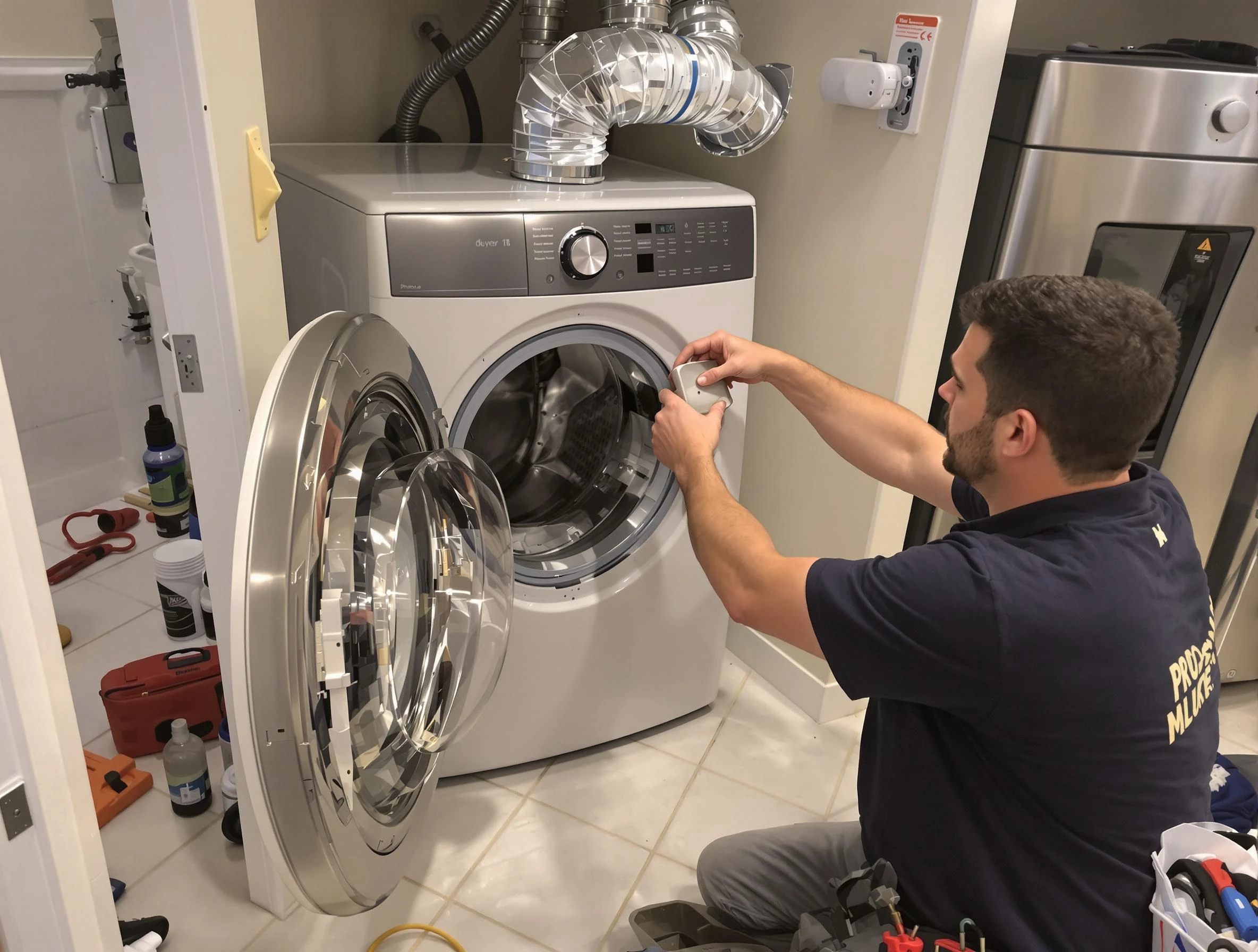 Chartiers Dryer Vent Cleaning technician performing precise dryer vent hose installation in Chartiers