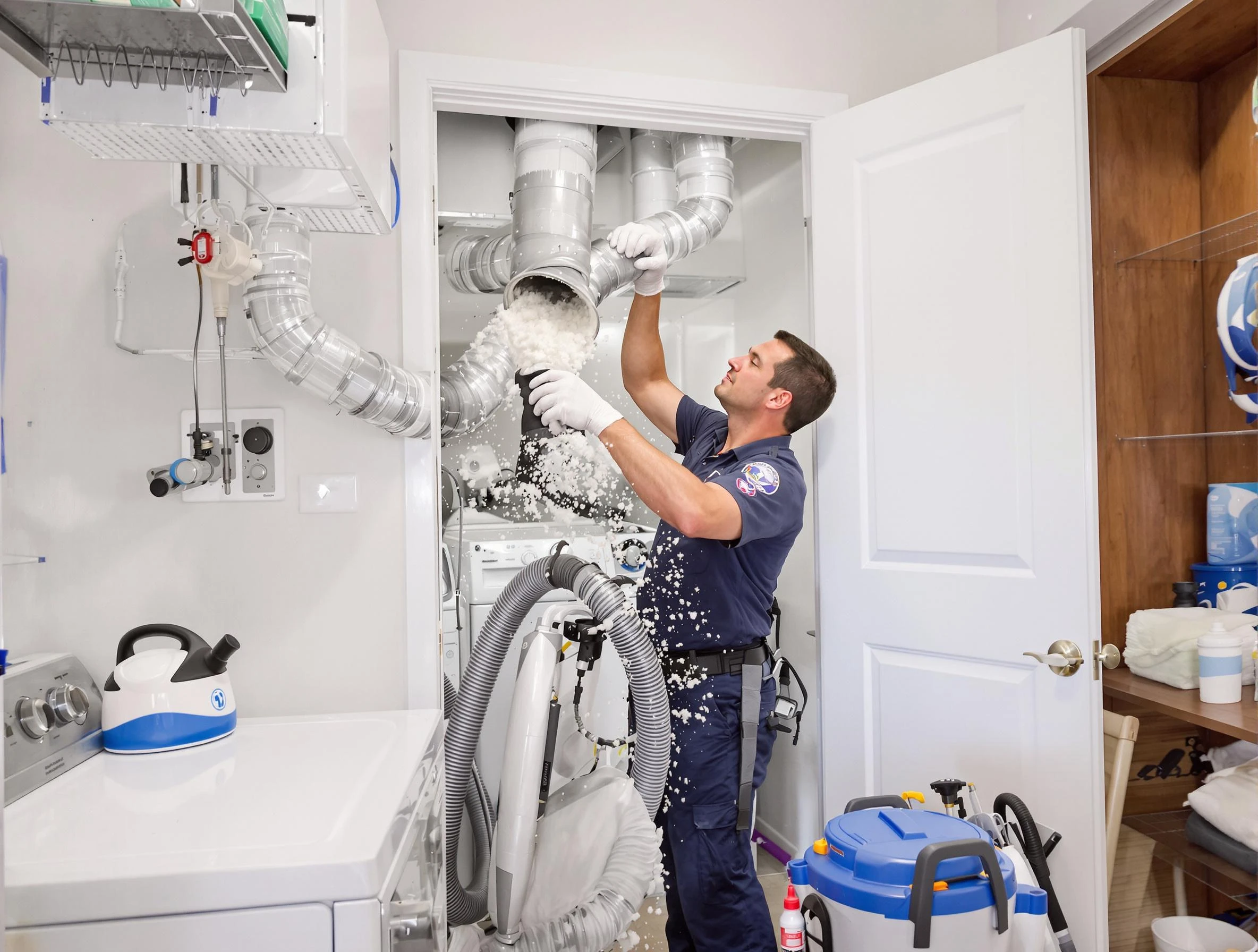 Chartiers Dryer Vent Cleaning technician delivering thorough residential dryer vent cleaning service in Chartiers